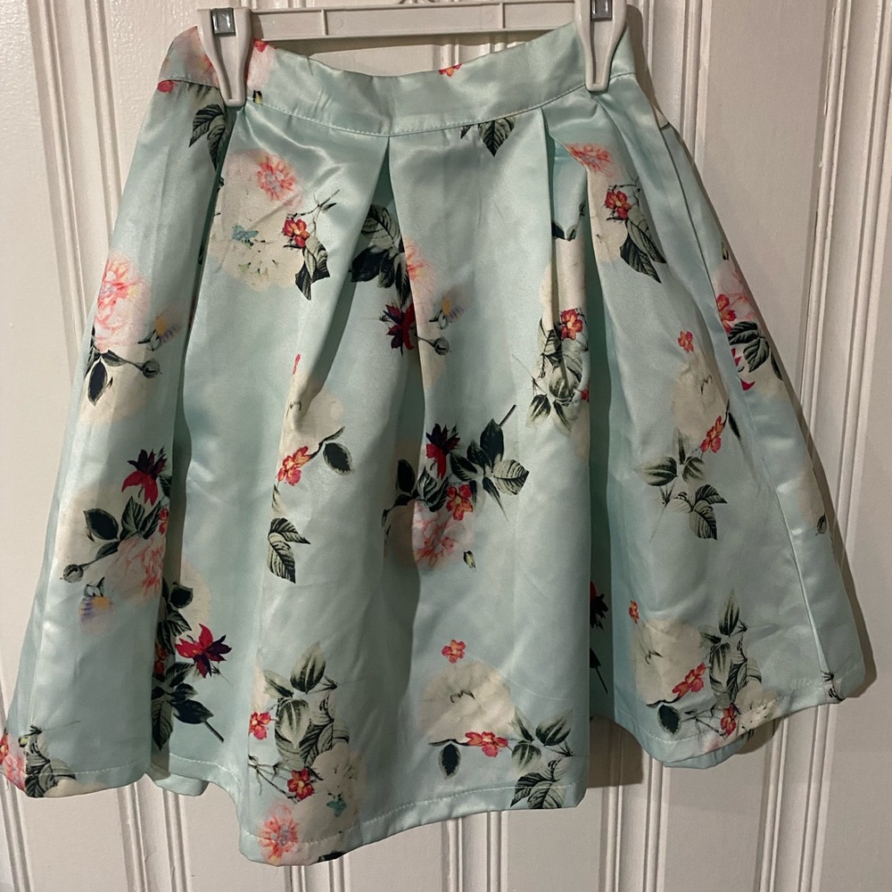Blue floral skirt